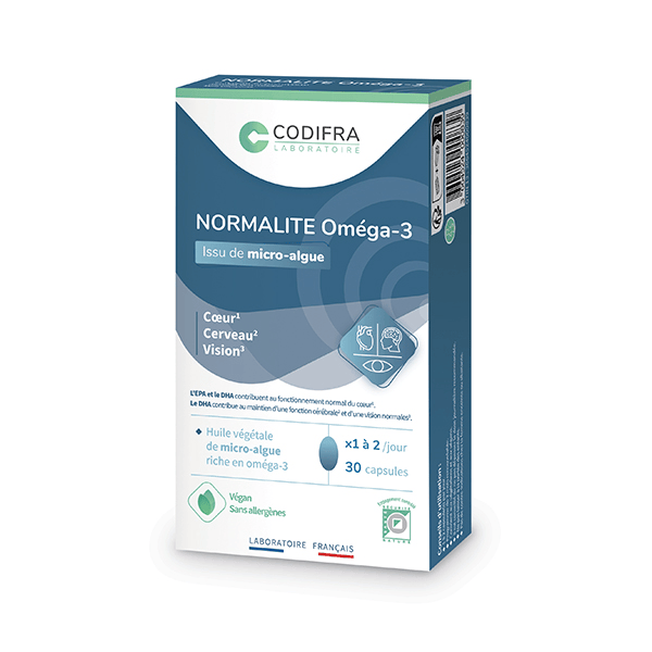 Normalite Oméga-3 Cœur, cerveau et vision30 capsules