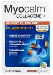 Myocalm Collagène + Renfort Musculaire 30 Sachets 360 g - Boîte 30 sachets de 12 g