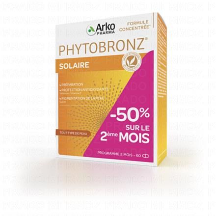 Phytobronz préparateur solaire lot de 2 x 30 capsules (-50% sur le 2ème mois)