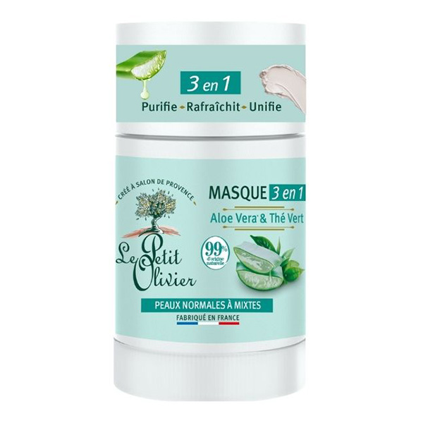 Masque Visage Stick 3 en 1 - Aloe Vera & Thé Vert - 50g