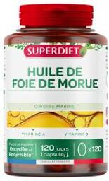 Huile de Foie de Morue 120 Capsules - Pot 120 capsules de 325 mg
