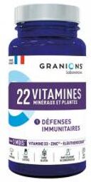 22 Vitamines Minéraux et Plantes 90 Comprimés - Pot 90 comprimés