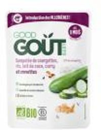 Compotée de Courgettes, Riz, Curry , Crevettes et Lait de Coco Dès 8 Mois Bio 190 g - Sachet 190 g