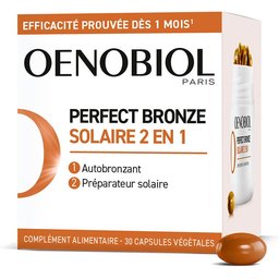 Oenobiol - Perfect Bronze Solaire 2 EN 1 - Autobronzant & préparateur solaire - Nouveau - Efficacité prouvée dès 1 mois¹ - Programme 1 mois -  30 capsules