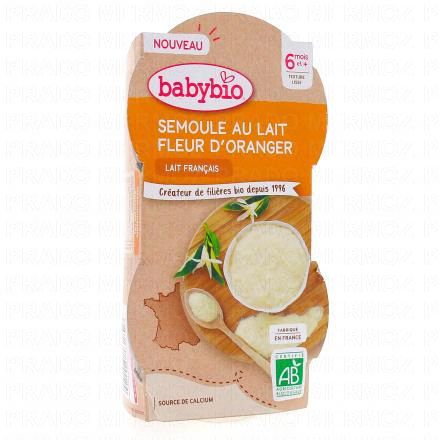 Repas du midi - Semoule au lait fleur d'orange bio dès 6mois 2x100g