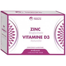Zinc Vitamine D3 60 Gélules