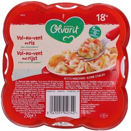 Olvarit | Assiette Repas| Bébé Dès 18 Mois | Vol au Vent au Riz