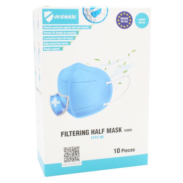 Virshields Masque FFP2 NR Adulte Bleu 10 unités
