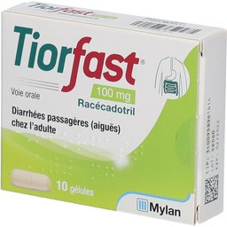 Tiorfast 100mg - Diarrhées passagères (aiguës) chez l'adulte - 10 gélules