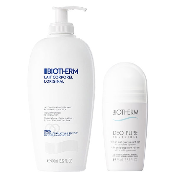 Lait Corporel L'Original Anti-Desséchant 400ml + Déo Pure Anti-Transpirant Roll-On 75ml