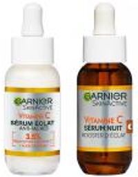 SkinActive Vitamine C Sérum Éclat Anti-Taches 30 ml + Vitamine C Sérum Nuit Booster d'Éclat 30 ml - Lot 2 produits