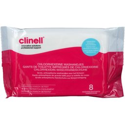 Gants de toilette imprégnés de Chlorhexidine