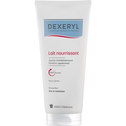Essentiel lait riche nourrissant 200ml, apaisant, hydratant et protecteur des peaux sèches, sans parfum. Dès la naissance.
