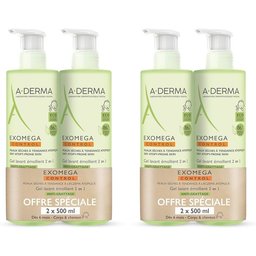 A.derma Exomega Control Gel lavant émollient 2 en 1 Anti-grattage Corps & cheveux