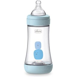 Biberão Perfect5 Fluxo Médio +2m Azul 240ml 1 Unidade
