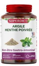 Argile Verte Montmorillonite - Menthe Poivrée - 250 Comprimés - Pot 250 comprimés
