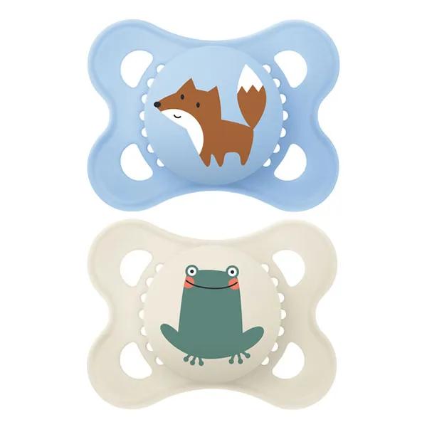 Sucette Original Nature 2-6 mois Silicone Renard et Grenouille X2