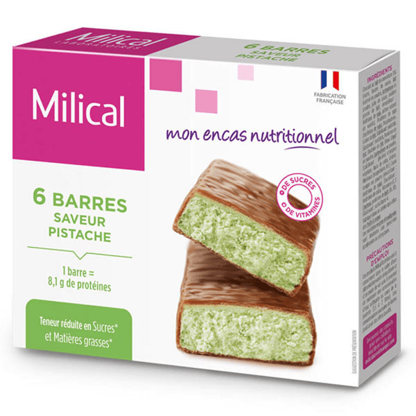 Barres Minceur Hyperprotéinées Pistache 6 Unités