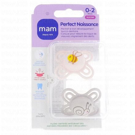 Sucettes 0-2 mois perfect silicone beige / rose