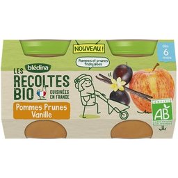 Bledina les Récoltes Bio Vanille Pomme Bio 2x130g