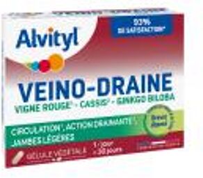 Veino-Draine Gélules - Circulation Action Drainante Jambes Légères - Dès 12 Ans - 30 Gélules - Boîte 30 gélules