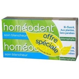 Homéodent Soin Blancheur Pâte Dentifrice Chlorophylle 2x75ml