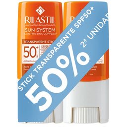 Sun System Stick Solar Transparente Zonas Sensibles SPF50+ 2x8,5gr