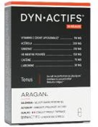 Synactifs Dynactifs® - Anti-Fatigue - Ginseng Acérola Caféine Vitamine c et Menthe Poivrée - 30 Gélules - Boîte 30 gélules