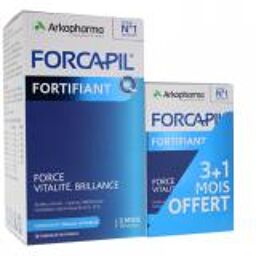 Forcapil Cheveux et Ongles 180 Gélules + 60 Gélules Offertes - Lot 1 boîte de 180 gélules + 1 boîte de 60 gélules