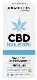 Huile CBD 10% Mangue Coco Sans THC 10 ml - Flacon compte goutte 10 ml