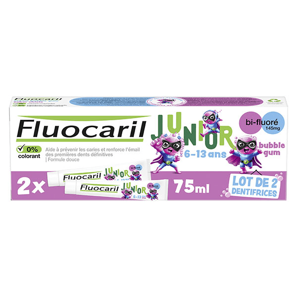 Junior 6-12 ans Dentifrice Gel Bubble Lot de 2 x 75ml