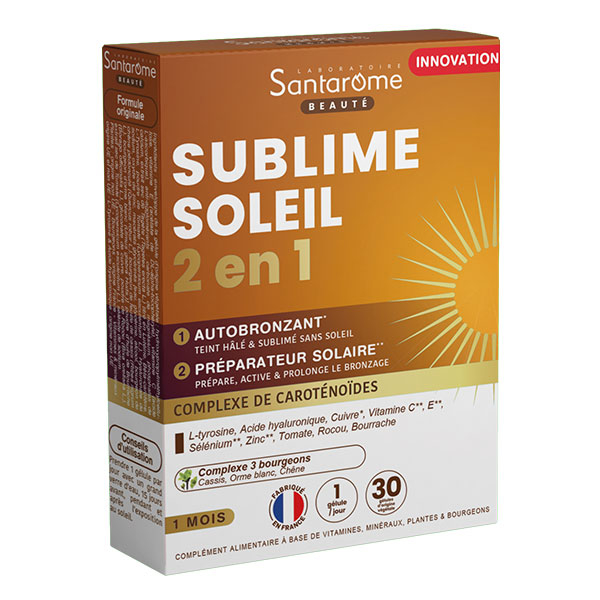 Santarome - Complément solaire - Autobronzant & Protecteur solaire - 30 gélules
