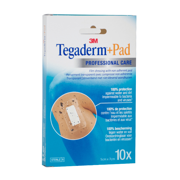Tegaderm + Pad Pansement Transparent Stérile 5cm x 7cm 10 unités