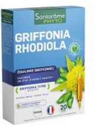 Griffonia Rhodiola 20 Ampoules - Boîte 20 ampoules de 10 ml