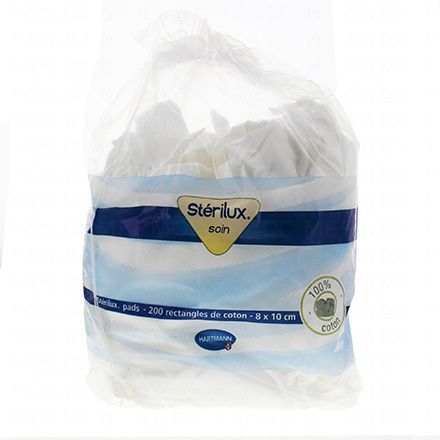 Sterilux Pads 200 rectangles de coton