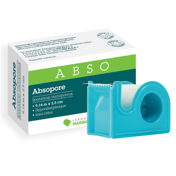 Absopore Spradrap Microporeux Hypoallergénique 2,5cm x 9m