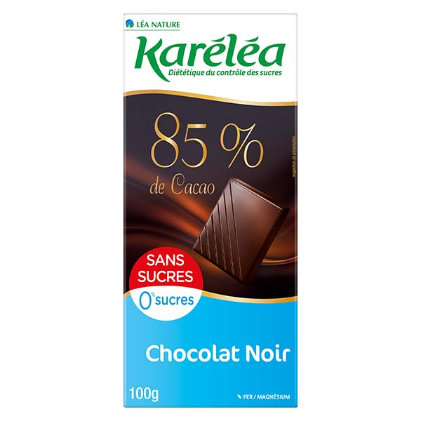 Chocolat Sans Sucres Tablette Chocolat Noir 85% Cacao 100g