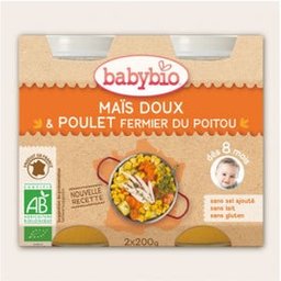 Petits pots Menu Légumes & Poulet Fermier Bio dès 8 mois 200g lot de 2