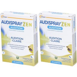 Audisprayzen - Audition Clair - Sensations de bourdonnements et de sifflements d'oreille - Endormissement rapide, réduction du stress - Complément alimentaire - Ginkgo biloba - 60 comprimés