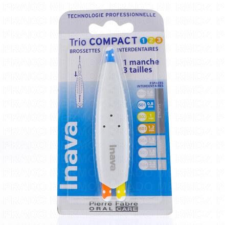 Trio compact - Brossette interdentaires ISO 1.2.3 1 manche + 3 brosettes