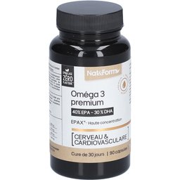 Nat&Form Oméga 3 premium 40 % EPA – 30 % DHA Epax® – Haute concentration