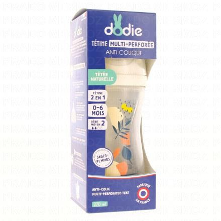 Biberon Tétine Multi-Perforée 0/6mois 270ml terracotta