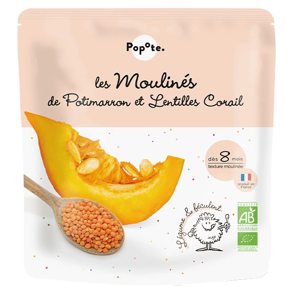 les Moulinés Potimarron Lentilles Corail +8 mois Bio 180g