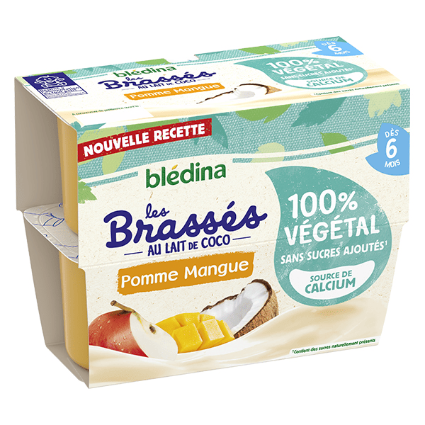 Les Brassés 100% Végétal Mangue Lot de 4 x 95g