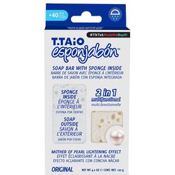 Esponjabon Savon Éponge 2 en 1 Extrait de Perle Soin Régénérant