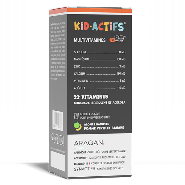 Aragan - Sirop Kidactifs Multivitamines - Booster d'immunité