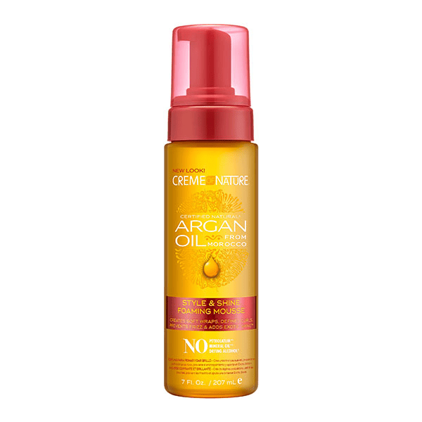Creme of nature, Argan, Mousse Style and Shine sans sulfate, 207ml