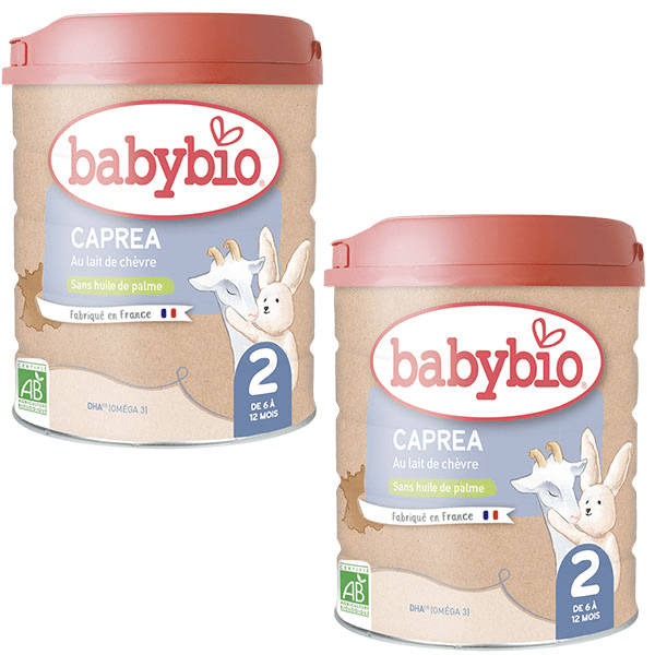 Babybio Caprea 2 - Formule au Lait de Chèvre - Lot de 2 x 800g