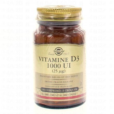 Vitamine D3 1000 UI (25µg) 100 comprimés à croquer