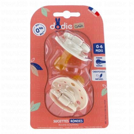 Sucettes duo ronde 0-6 mois beige